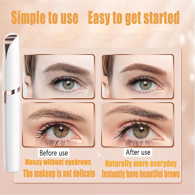 USB Rechargeable Portable Electric Eyebrow Trimmer for Women,Painless Precision Eyebrow Hair Remover,Safe Eyebrow Shaver Razor Tool for face Leg Lip Armpit Hand(White)