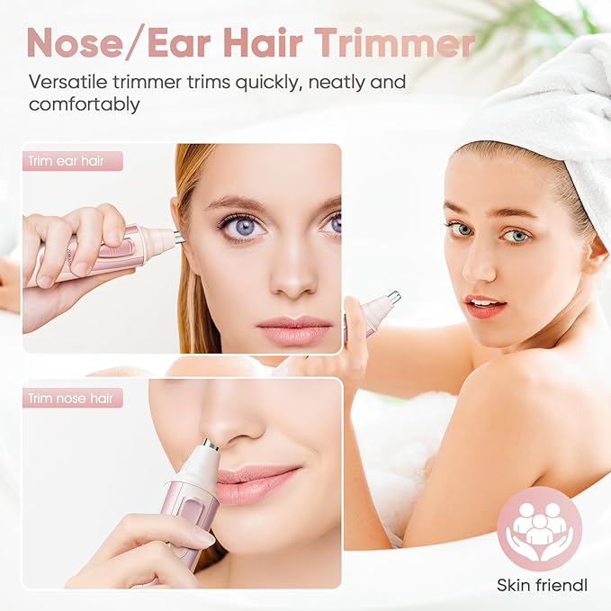 ZORAMI Replacement Nose Hair Trimmer Head, Stainless Steel Blades, Designed Battery-Operated Trimmer, Rose Pink