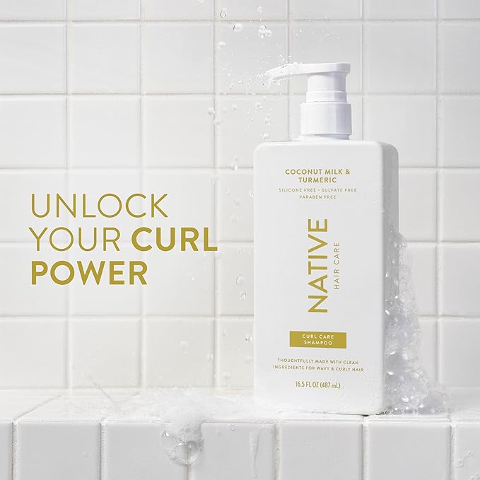 Native Coconut & Turmeric Shampoo and Conditioner Contain Naturally Derived Ingredients | All Hair Types, Color & Treated, Fine to Dry Damaged, Sulfate & Dye Free - 2-Pack