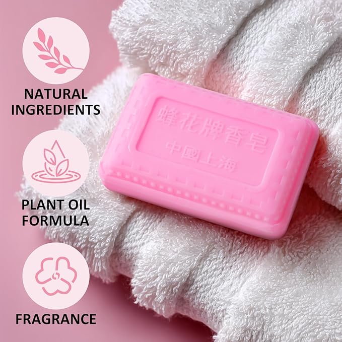 Bee & Flower Soap Bar Rose Soap Moisturizing Bath Bar Soap Nourishes Your Skin 4.4 oz(Pack of 4)