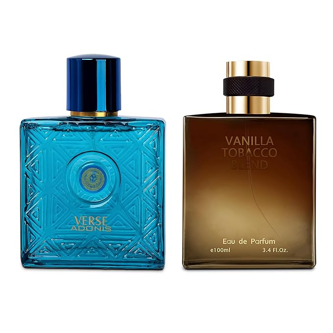 Verse Adonis&Vanilla Tobacco Combo Men Cologne 3.4 Fl. Oz Men's Perfume Refreshing Combination of Woody Floral & Fruity Scents Eau De Parfum for Men Lasts All Day Best Gift for Any Occasion