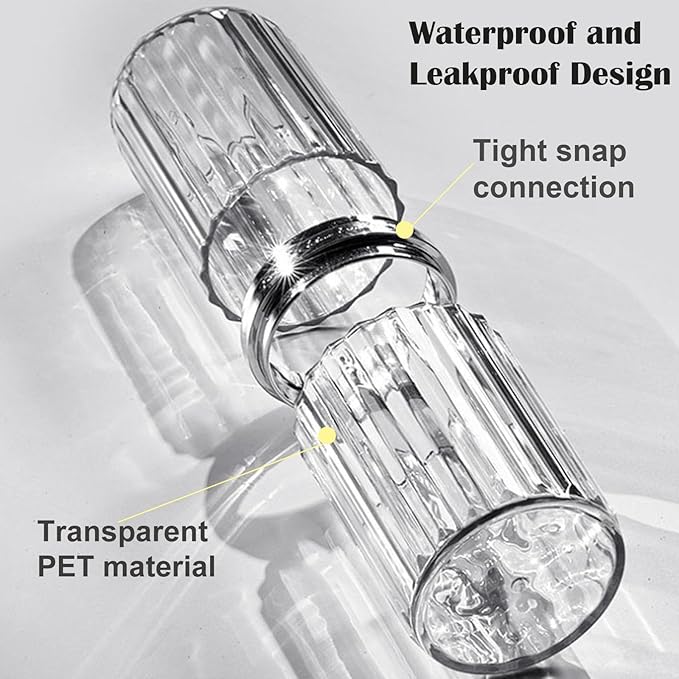 Toothbrush Travel Holder, 2-in-1 Dustproof Toothbrush Travel Case with Rinse Cup, Large Portable Toothbrush and Toothpaste Cup Container for Traveling Camping School Business Trip Bathroom