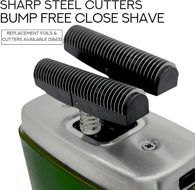 Supreme Trimmer Replacement Foil & Cutter SB63 | Hypoallergenic Foil for Crunch STF602 | Green