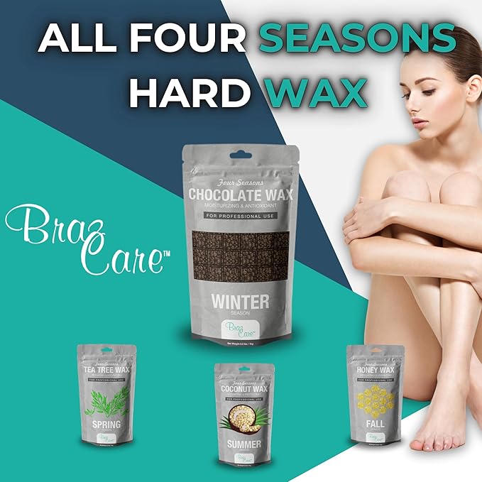 Hard Wax Beads for Hair Removal - 2.2lbs - Premium Chocolate Wax for Thin & Fine Hair - All Purpose from Face to Bikini Areas
