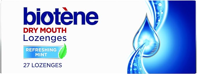 Biotene Dry Mouth Lozenges for Dry Mouth and Fresh Breath, Dry Mouth Relief and Breath Freshener, Refreshing Mint - 27 Count