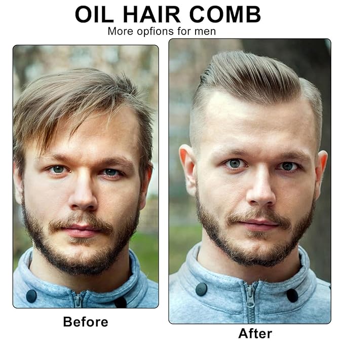 2-in-1 Portable Folding Pocket Comb for Men, Fine & Wide Tooth for Hair, Beard & Mustache Grooming, Travel-Friendly Folding Comb for Daily Use & Styling