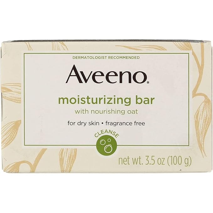 Aveeno Moisturizing Bar with Natural Colloidal Oatmeal for Dry Skin, Fragrance Free, 3 Oz (Pack of 5)