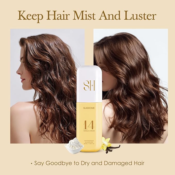 Hair Perfume for Women & Men, Alcohol-Free Vanilla Cream Hair & Body Mist, Lightweight Long-Lasting Fragrance Mist for Hair, Body & Fabric, Birthday & Valentine’s Day Gift, 100ml / 3.38 fl oz