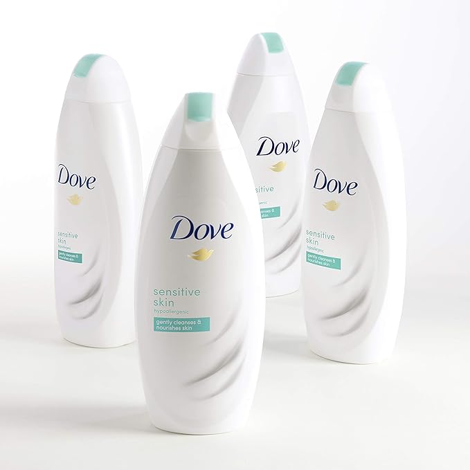 Dove Sulfate Free and Hypoallergenic, Sensitive Skin Body Wash, 22 Fl Oz (Pack of 4)