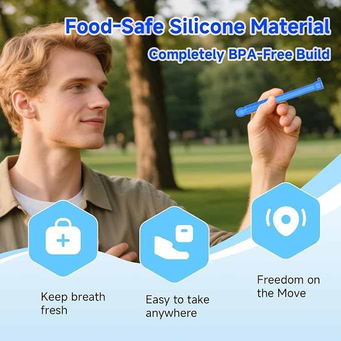 6PCS Chewable Breather with Pure Lock Flavor, Portable Chewable Breather Stick for Fresh Breath, On-The-Go Aromatherapy for Fresh Breath, Mental Focus And Natural Energy