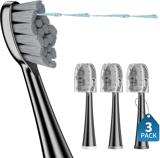 Replacement Heads 3 Packs for Fusion 2.0, Compatible with SF-01,SF-02, SF-03, SF-04 (Obsidian Black)