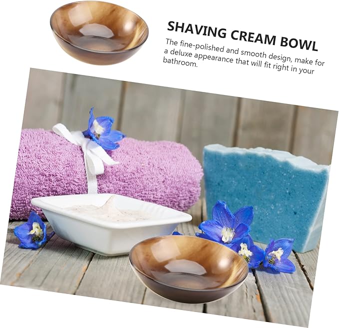 Healifty Yak Horn Shaving Bowl 3 Inch Shave Soap Bowl for Men Natural Horn Shaving Lather Durable Mug for Home and Travel
