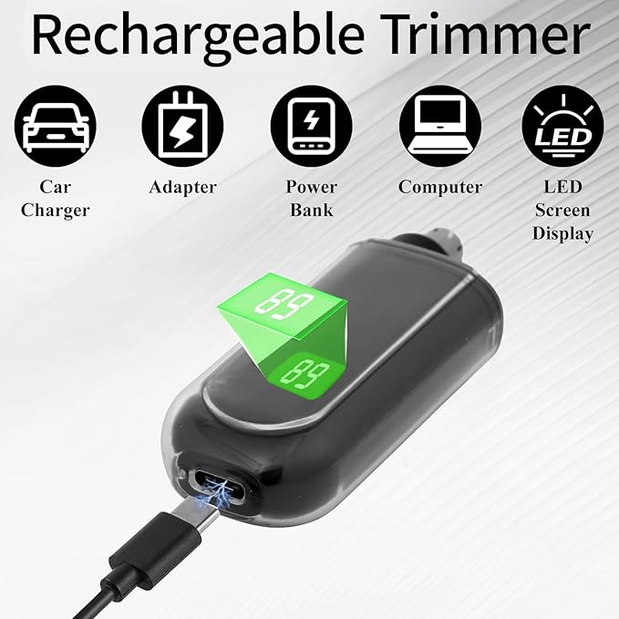 Yunmiss Portable LED Dsiplay Nose and Ear Trimmer Clipper for Men Women,2026 Professional Nose Hair Trimmer with Powerful Motor and Dual-Edge Blades for Smoother Cutting Mini Travel Size