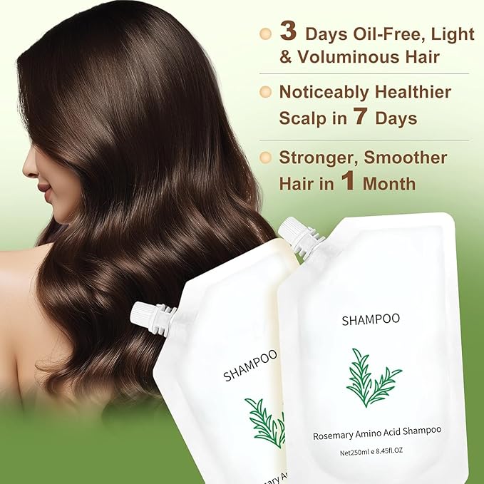 Rosemary Amino Acid Shampoo，Hair Regrowth Shampoo for Women and Men Hair Loss，Reduce Frizz, Strengthen Hair Roots, Cleanse and Nourish the Scalp，8.92 Fl OZ （250ml）