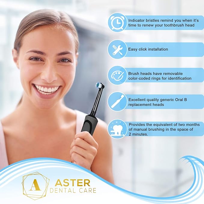 Toothbrush Head Compatible with Oral B - 16 Pack Aster Replacement Electric Toothbrush Heads Deep and Precise Cleaning Brush Heads Toothbrush Heads Compatible with Oral B Braun