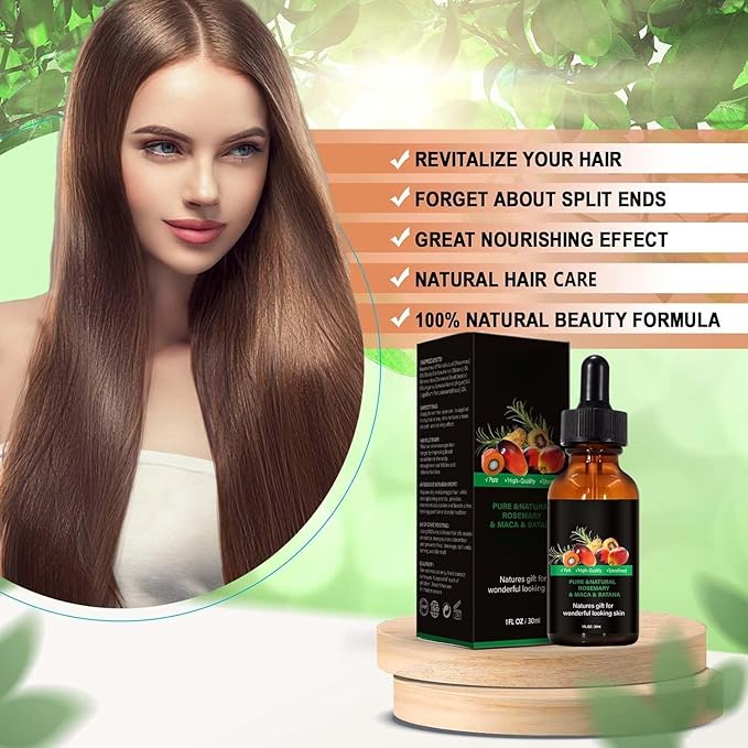 Rosemary & Batana Oil - Blended with Jojoba & Argan Oil - 100% Organic Essential Oil for Hair Natural Scalp Treatment (2 Pcs)