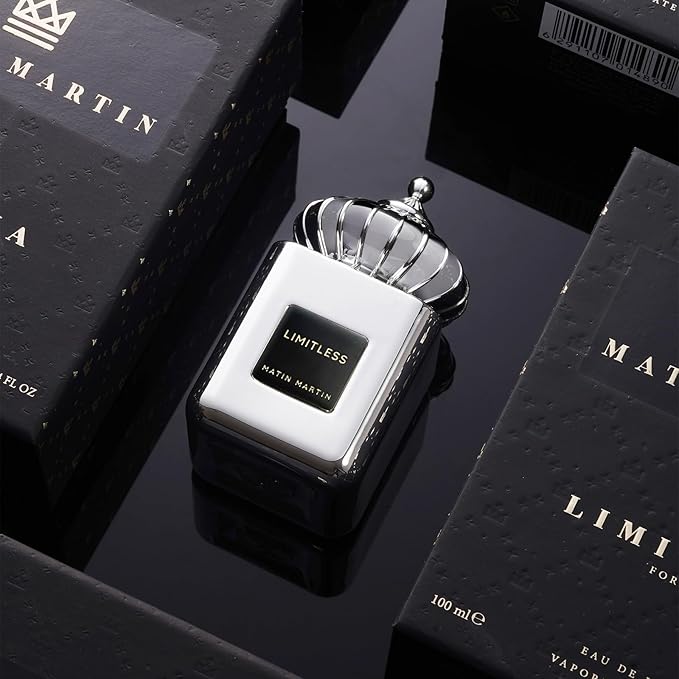 Matin Martin Limitless - Arabian Perfume for Men - Long Lasting Woody Aromatic Fragrance with Notes of Lavender, Cedar, Vetiver, Patchouli - Arabic Cologne - Eau de Parfum Spray - Travel Size - 3.4 oz