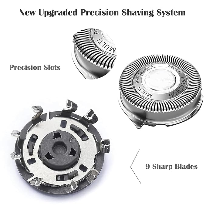 SH50/52 Replacement Heads Compatible with Philips Series 5000 Electric Shaver, Sh50 Replacement Blades Head Compatible with noreclo Series 5000, ATXX(S5xxx), PTXX (PT8xx, PT7xx) 3-Pack W/Brush