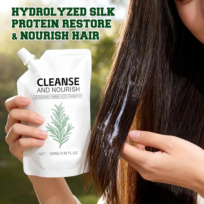 2PCS Rosemary Amino Acid Shampoo, Hair Growth Shampoo for Thinning Hair Women and Men Hair Loss, Controls Oily, Thicken & Strengthen Scalp