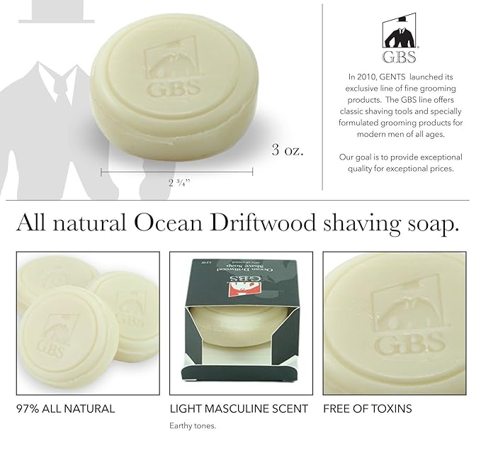 G.B.S Men’s Wet Shaving Kit Shaving Stainless Steel Razor Wood Handle with Case Synthetic Badger Hair Brush All-Natural Shave Soap Chrome Shaving Bowl Leather Strop Alum Block