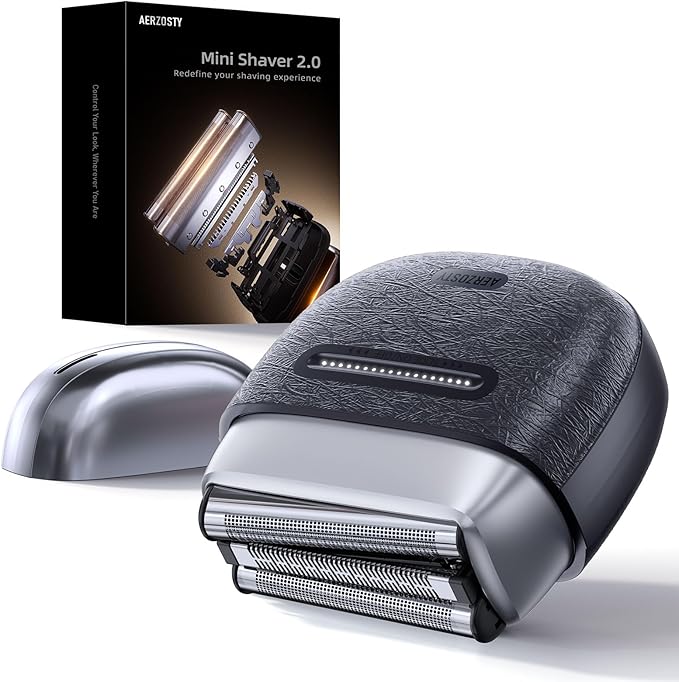 Electric Foil Shavers for Men, 3 Floating Blades for Close & Clean Shaving, Mini Electric Razor with Precision-Compact Body, Waterproof, 90 Min Runtime, Travel Lock (silverblack, 2025)