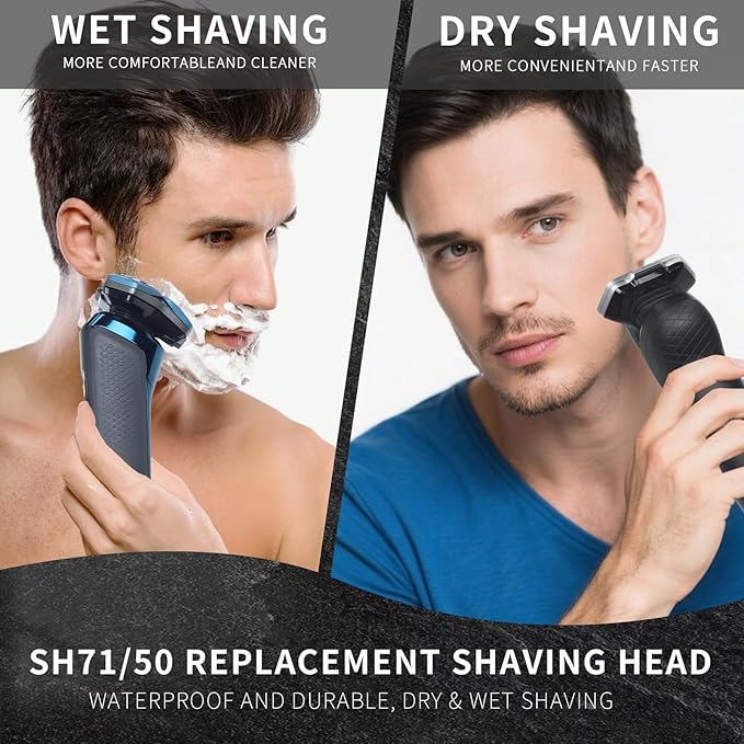 SH71/50 Shaving Heads Compatible with Phili*s Shavers Series S5000 (S5XXX),S7000 (S7XXX),i9000,for SH60/70 and SH70/70 (Champagne color)