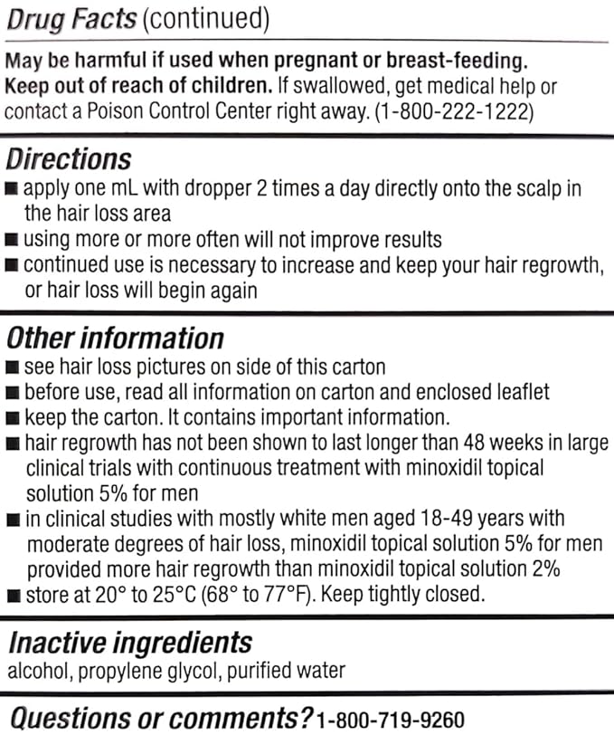 Kirkland Minoxidil 5% for Men, Topical Solution Extra Strength Hair Regrowth Treatment, 6 Months Supply, Total 12 Fl Oz, Dropper Applicator, Exclusive 2 MicroFiber Cleaning Cloths and Comb Included