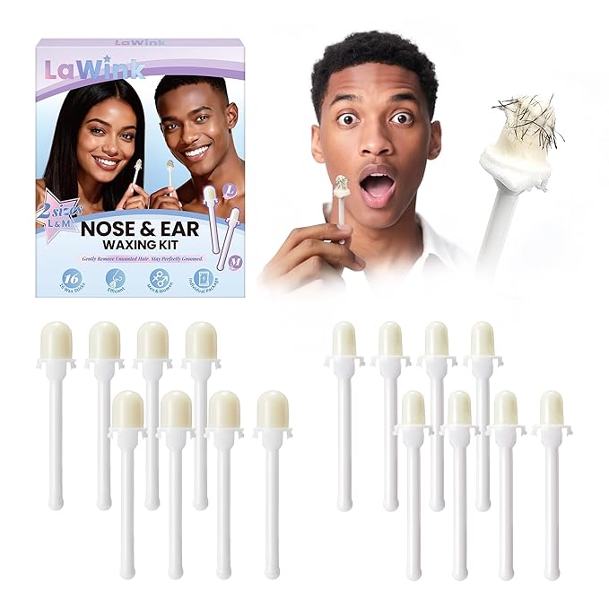 Pre Wax Nose Sticks Kit For Men, 16 Sticks, Ear Hair Removal, Nose Waxing, 15-20 Uses Ear wax kit Hair Removal for Men and Women,Safe Quick Painless Hair Remover Kit