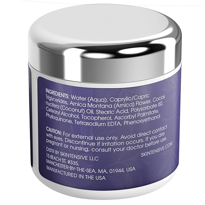 SKINTENSIVE Arnica Bruise Cream for Thin Skin - Moisturizing Arnica Cream, Vitamin K C and E, Skin Renewal, 4 Oz