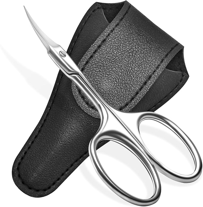 Diesisa Curved Cuticle Scissors - Professional Stainless Steel Beauty Scissors - Sharp Small - Precise Pointed Tip - for Manicure, Eyebrows, Eyelash, hair