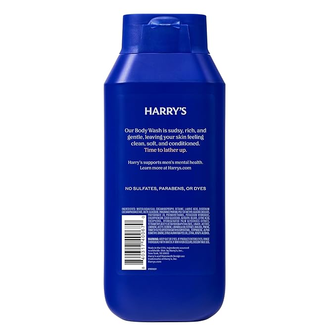 Harry's Men's Body Wash - Redwood - 18 fl oz - Shower Gel for Men - No Parabens,Sulfates,or Dyes,(Pack of 6)