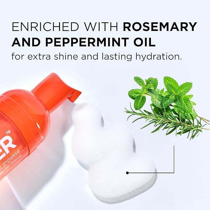 Style Factor EDGE BOOSTER Extra Strength Setting Mousse Travel Size – Frizz Control, Extra Volume, and Conditioning – 2.5oz Orange Ruby Mousse for Curly Hair