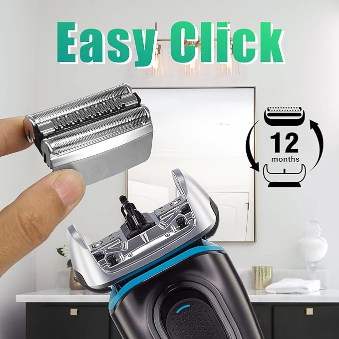 Series 8 83M Electric Shaver Head Replacement,Compatible with Braun S8 Replacement Head Electric Razor Blades Model 8370cc,8340s,8350s,8467,2 Pack