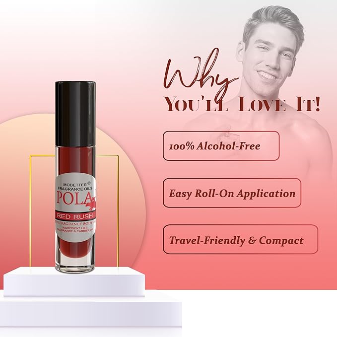 MOBETTER FRAGRANCE OILS Pola Red Rush Cologne Body Oil for Men (10ml Roll On)