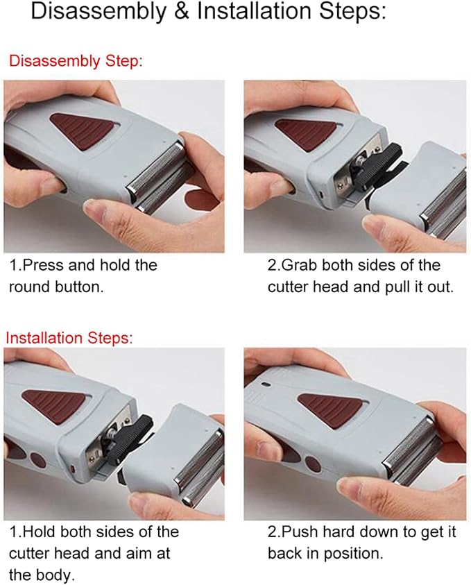 Electric Double Foil Shaver, Cordless 2-in-1 Hair Trimmer, Multifunctional Grooming Tool