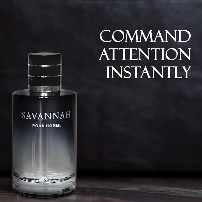 Savannah Elixil & Savannah Men's Cologne Eau de Parfum Gift Set - 3.4 Fl Oz Each | Citrus Spicy & Woody Ambergris Fragrance | Luxury Perfume for Day & Night