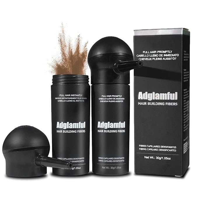 2PCS Hair Fibers for Thinning Hair, Hair Building Fibers Spray with Spray Applicator, Undetectable & Long-lasting, Instant Hair Coverage for Men & Women (Light Brown, 30g*2)