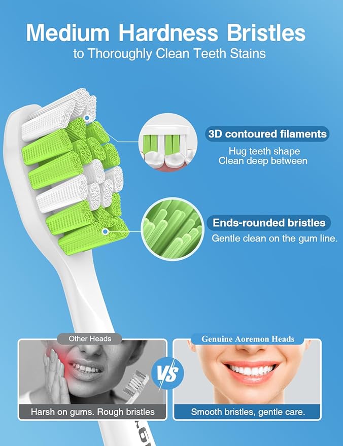 Replacement Toothbrush Heads for Philips Sonicare W C2 Electric Toothbrush Heads Compatible with Sonicare 4100 5100 5300 6100 C1 G2 Snap-on Electric Tooth Brush Handle, 8 Count, White