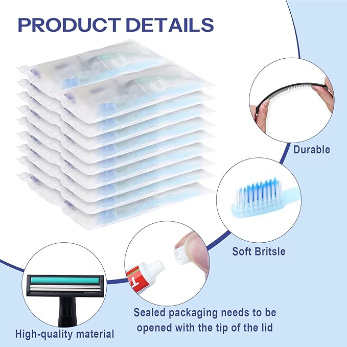 Pack of 20 Travel Size Toiletries Kit Individually Packed,Personal Hygiene Kit for Men Homeless Care Package Supplies Bulk