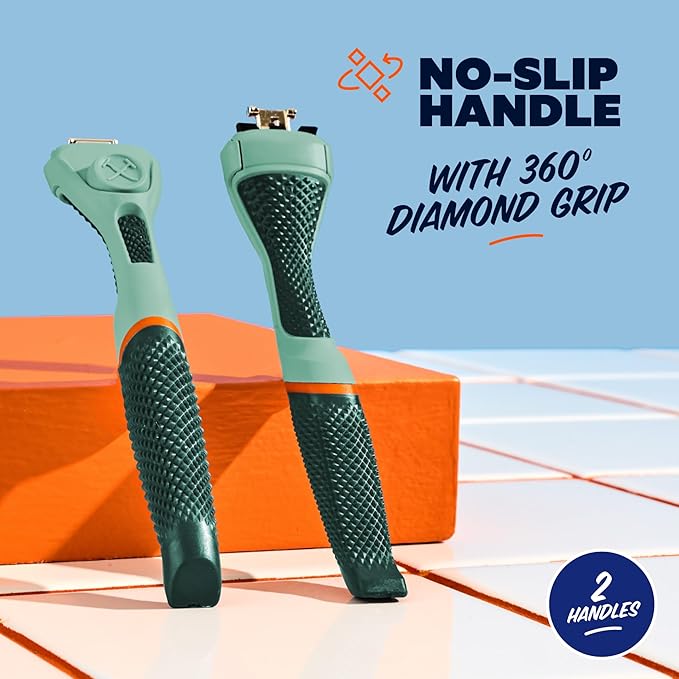 Dollar Shave Club | Razor Handle (2 Pack) Green | Replacement Razor Blade Handles