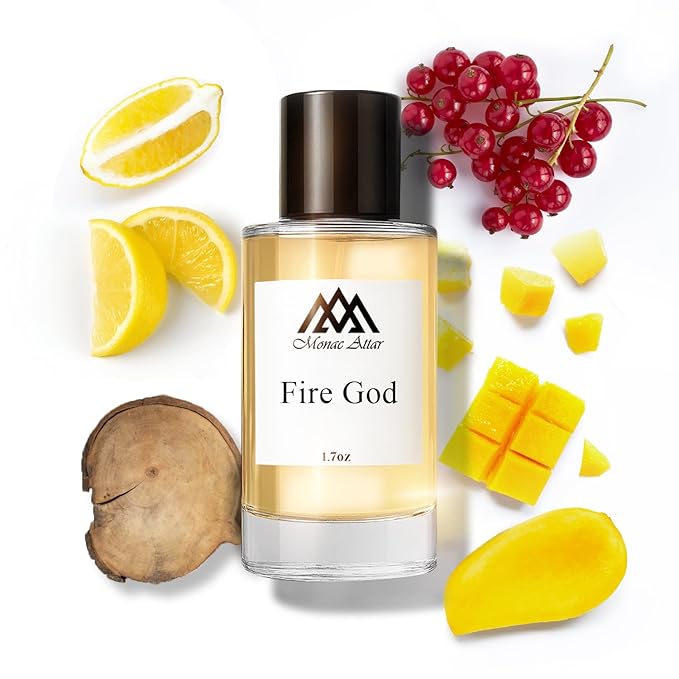 Monac Fire God Inspired by God of Fire, Eau De Parfum, 1.7oz/50ml, Unisex, Long Lasting Fragrance, Luxury Made Affordable