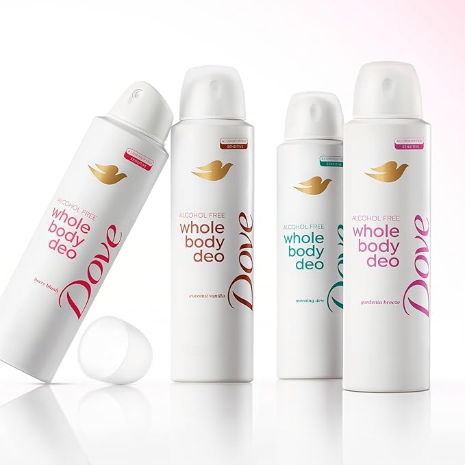 Dove Whole Body Deo Alcohol Free Deodorant Spray for Women Berry Blush 4 oz