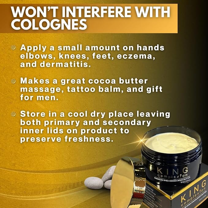 Shea Cocoa Body Butter - Organic - Nice Cocoa Smell - Not Too Greasy - Thick Cocoa Butter - Large 8 oz- Deep Moisturizing - Melanin Rich Skin - Black Owned Skincare - Mens Skincare