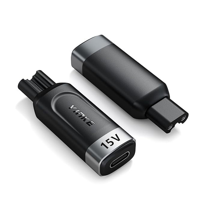 Yinke 15V HQ8505 Type-C Shaver Adapter Charging Converter for Philips Norelco 7700/7500/7400 3500/5300 Series, OneBlade QP6520 QP6530 QP6510, USB-C Shaver Charger Converter without Charger Cord (1 PC)