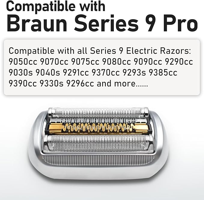 94M Series 9 Electric Shaver Replacement Head Compatible with Braun S9, for All Series 9 & Series 9 Pro Electric Razors 9290cc, 9291cc, 9370cc, 9293s, 9385cc, 9390cc, 9330s, 9296cc, 9260s