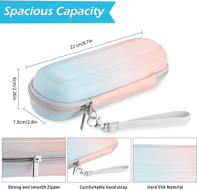 Toothbrush Travel Case for Oral B/Oral-B Pro 1000 1500 5000 7000 & Philips Sonicare 4100 1100 5300 5100 6100/iO Electric Toothbrush, Hard Protective Storage Bag (Gradient)
