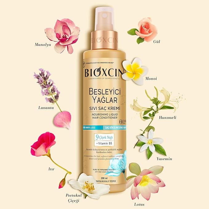 BIOXCIN Nourishing Oils Liquid Conditioner Sulfate-Free, for Dry and Damaged Hair, Anti-Hair Loss Formula 200 ML