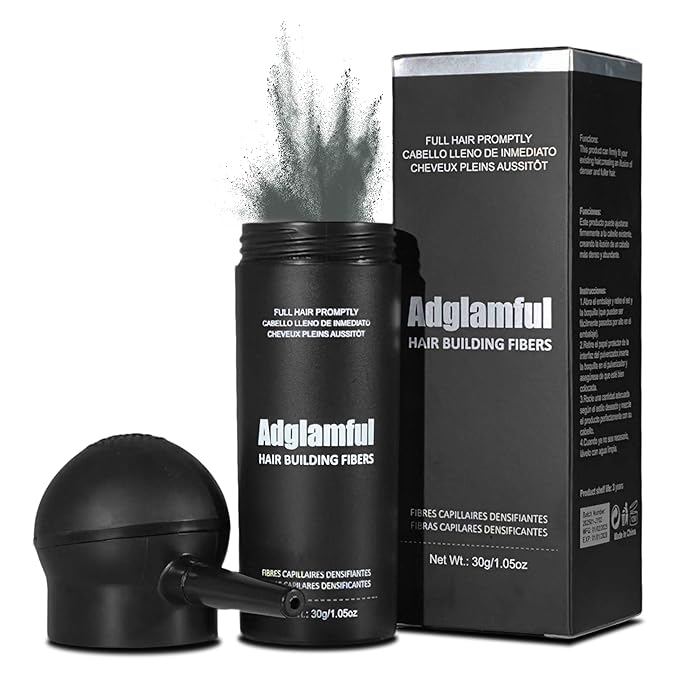 Hair Fibers for Thinning Hair, Hair Building Fibers Spray with Spray Applicator, Undetectable & Long-lasting, Instant Hair Coverage for Men & Women (Grey, 30g)