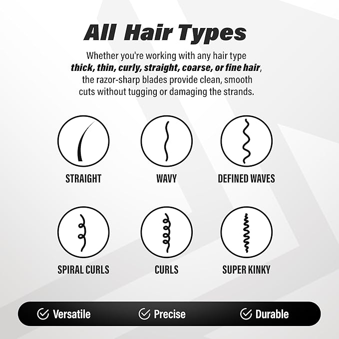 MUSI Hair Scissors 6.5" – 420 Japanese Stainless Steel Standard Hair Cutting Scissors – Premium Barber Shears for Professional Haircut – Silver Sharp Shears with Hair and Beard Comb