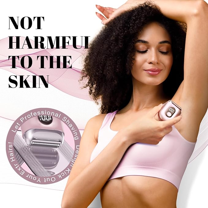 Cordless Electric Shaver for Women: Mini Electric Razors with LED Display - Rechargeable Bikini Trimmer - IPX7 Waterproof Wet Dry Face Razor for Body Pubic Leg Valentine's Day Gifts